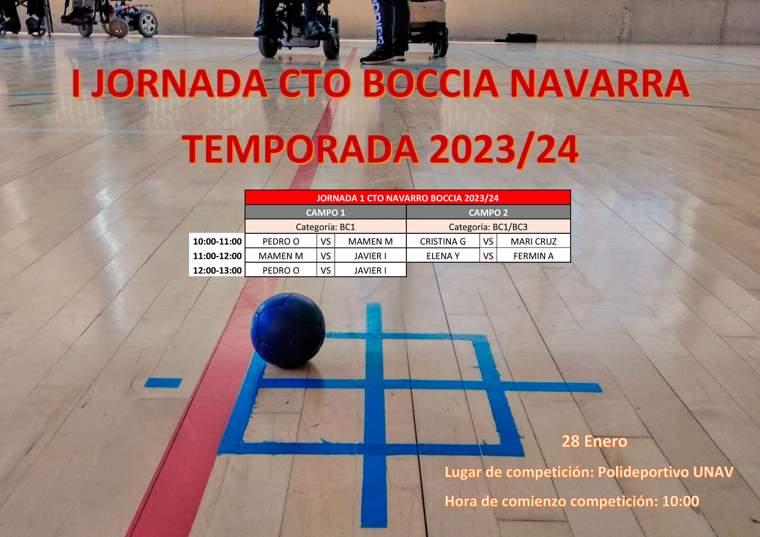 1&ordf; jornada Campeonato Navarro de Boccia 2023-2024